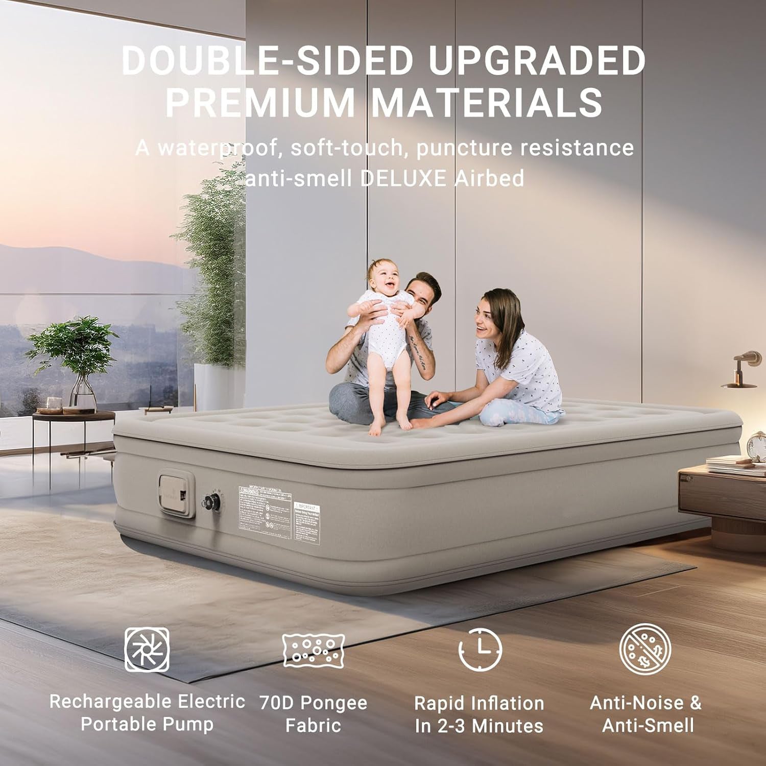 Twin Air Mattress with Built in Pump Inflatable Mattress